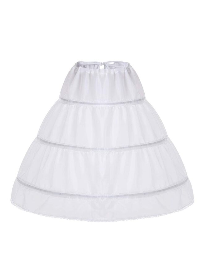 LAMAY Girls' Slips, Ball Gown Petticoat 2 & 3 Hoops Crinoline Skirt Full Slip for Girls Flower Girl Sleeveless Full Slip 3 Hoops Petticoat ( 55CM ) - Image 1